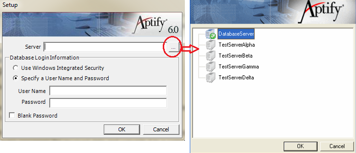 Aptify Server List Dialog