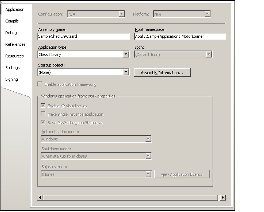 Wizard Project Properties