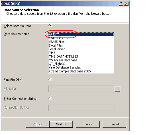Data Source Selection Dialog