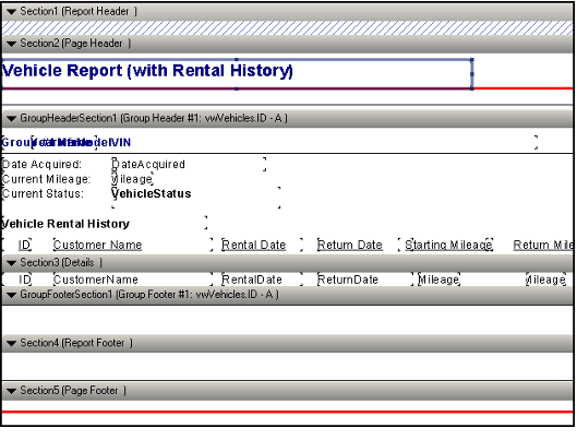 Report in Design Mode