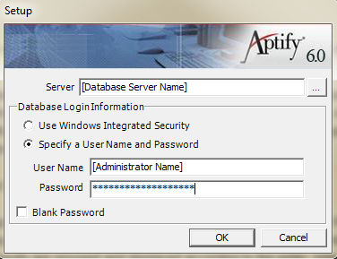 Aptify 6.0 Setup Login