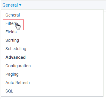 Filters in Drop-Down Menu