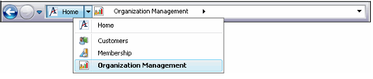 Navigation Bar - Application Displayed