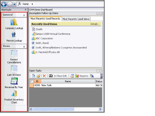 Shortcut Bar on the Left Side of the Desktop
