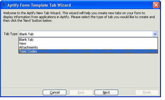 Select Tab Type