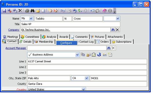 Form Tab Menu 