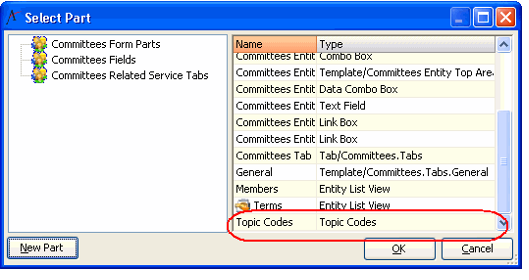 Select New Part