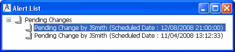 Alert list dialog