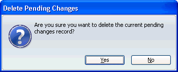 Delete Pending Changes Dialog