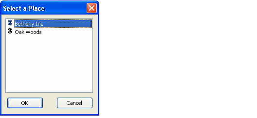 Select a Place Dialog