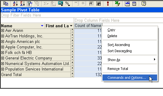 Open Total's Properties Dialog