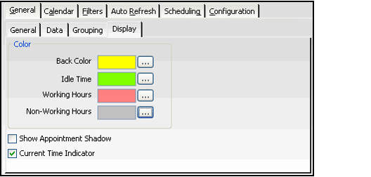 Calendar View Display Configuration