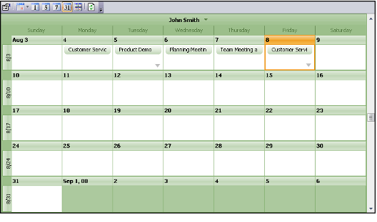 Sample Month View