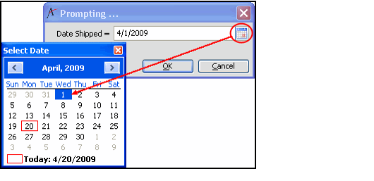 Prompted View with Calendar Control