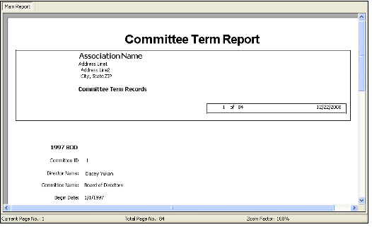 Committee Terms Report
