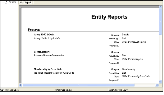 Report Wizard Reports