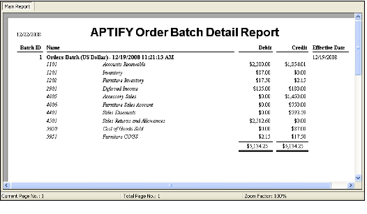 Order Batch Drill Down Report