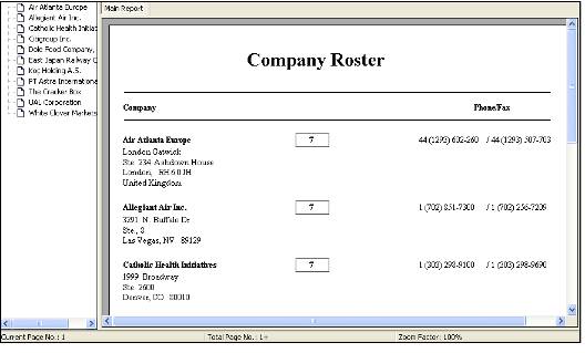 Company or Person Roster Report