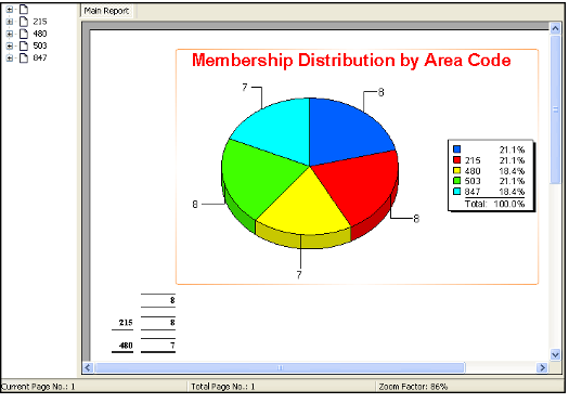 Membership by Area Code Report