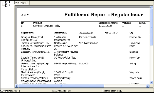 Regular Fulfillments Report