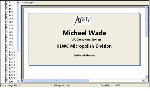 Aptify Badge Report