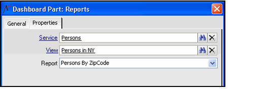 Aptify Report Component Properties