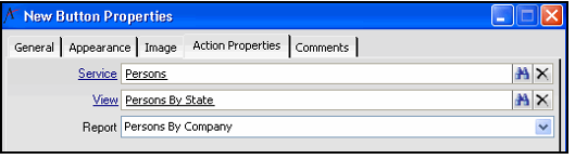 Preview Report Action Properties