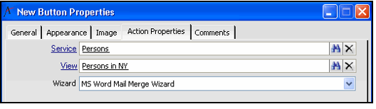 Run Wizard Action Properties