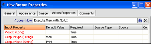 Run Process Flow Action Properties
