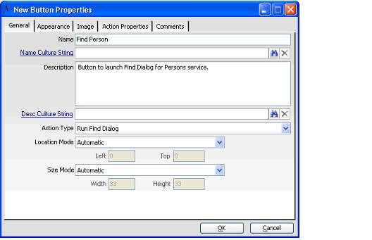 Button Properties Form