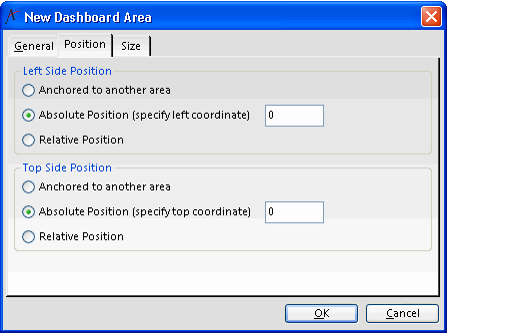 Dashboard Area Position Tab