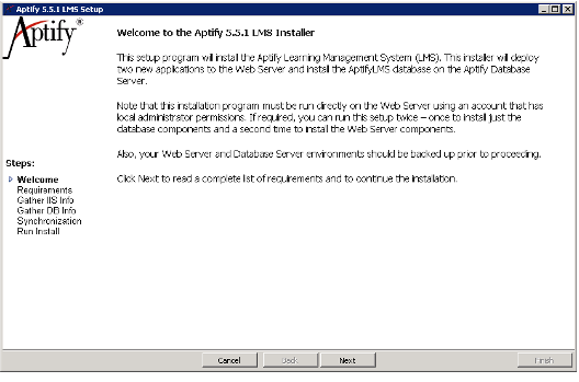 Aptify LMS Welcome Screen 