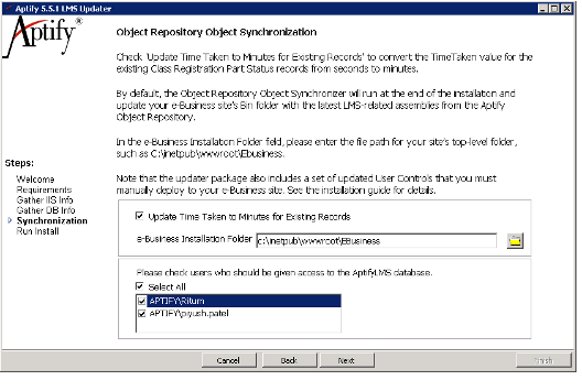 Object Repository Object Synchronization Option