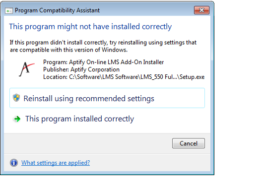 Program Compatibility Assistant