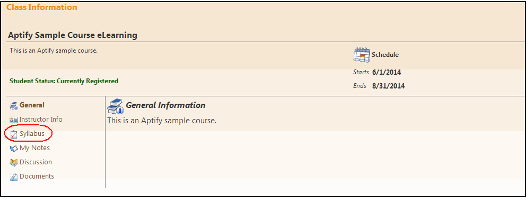 Class Details On-Line