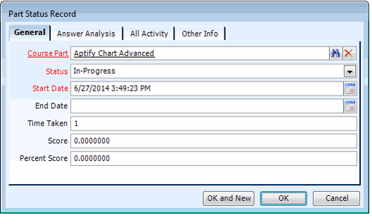Part Status Record 