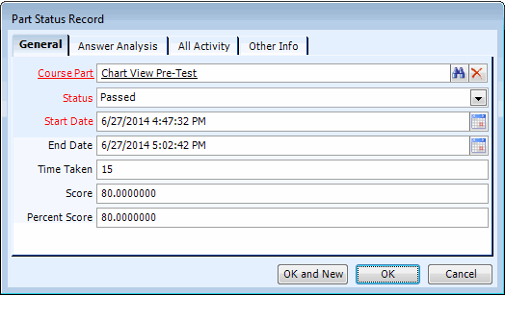 Completed Part Status