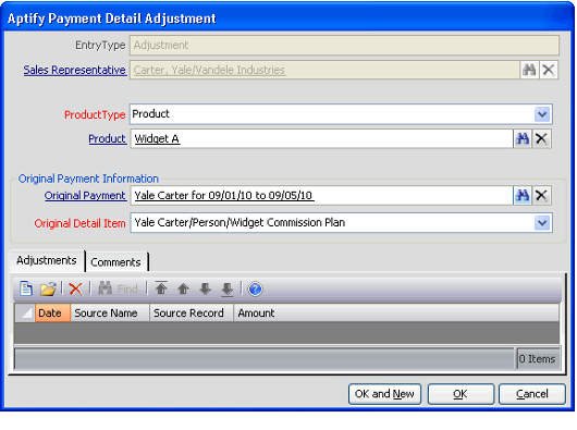 Payment Detail Adjustment 