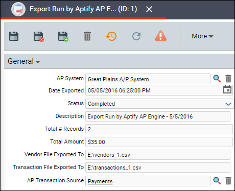 AP Export Runs Record