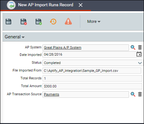 AP Import Runs Record