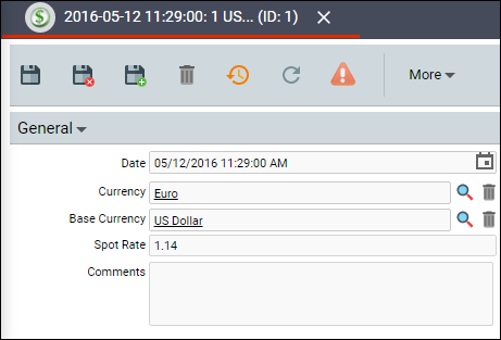 Currency Spot Rates Record
