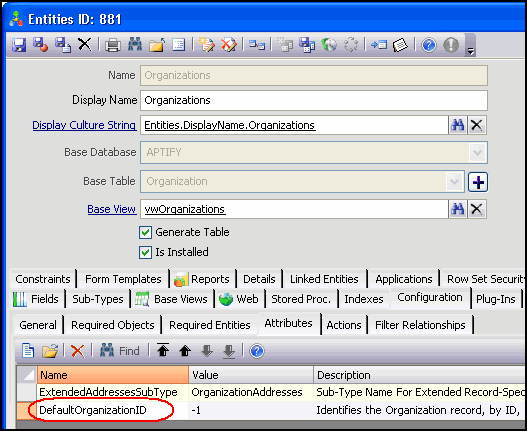 Setting the DefaultOrganizationID Attribute 