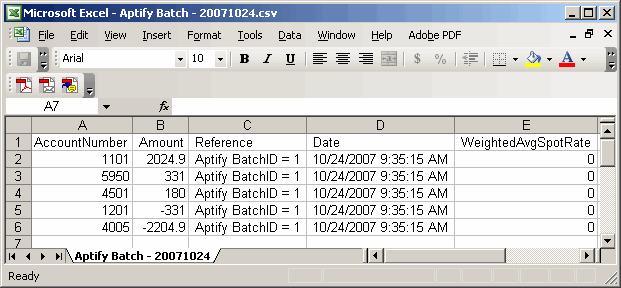 Batch Contents Displayed in Excel