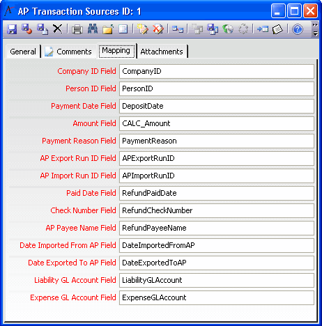 AP Transaction Source Mapping Tab