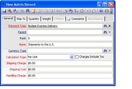 Parent Matrix Record With No Charges Specified 