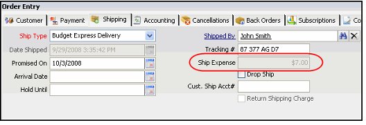 Shipping Cost Field 