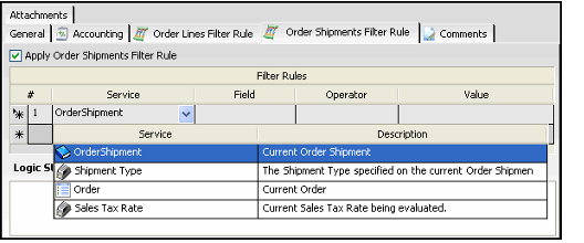 Specify Filter Rule Service