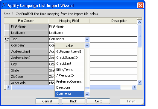 Customize Feld Mapping