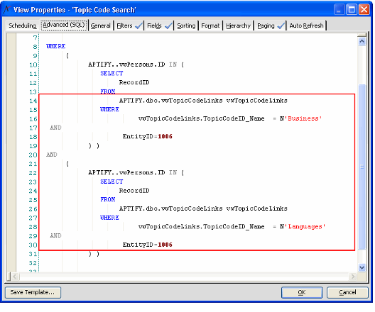 Generated SQL Statement with Two Sub-Queries