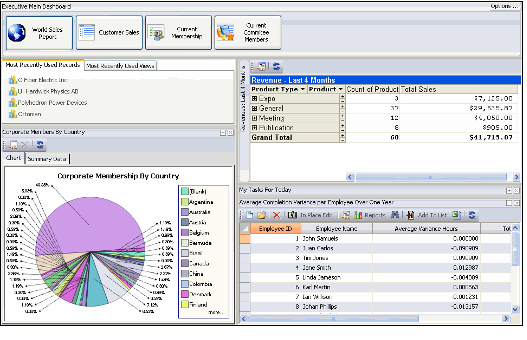 Executive User's Main Dashboard